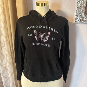 Aeropostale Women's Black Hoodie Sweater